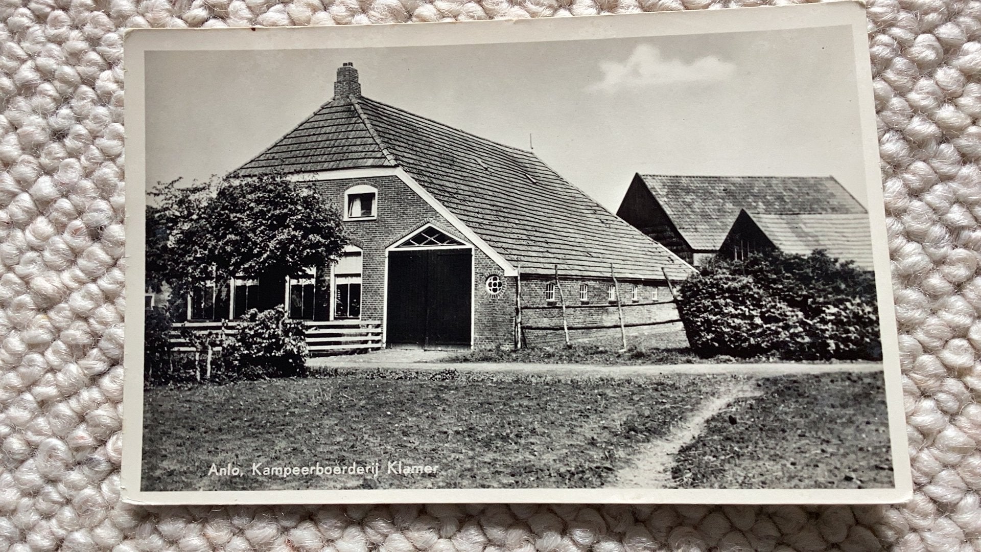 Ansichtkaart Anlo Kampeerboerderij Klamer. 923, Ophalen of Verzenden, 1940 tot 1960, Ongelopen, Drenthe