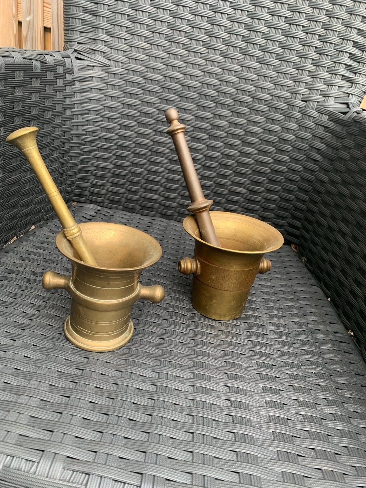 Antieke Bronzen Vijzels met Stampers - Set van 2, Ophalen, Brons