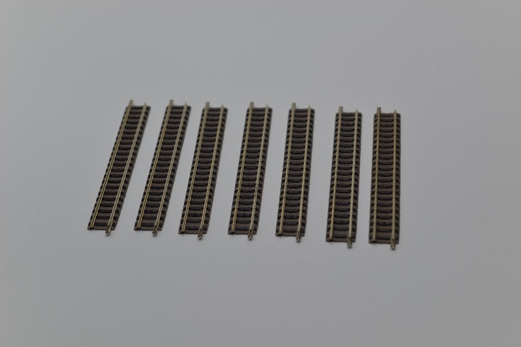 7X Fleischmann Piccolo 9101 rechte stukjes, -, -, Rails, Ophalen of Verzenden
