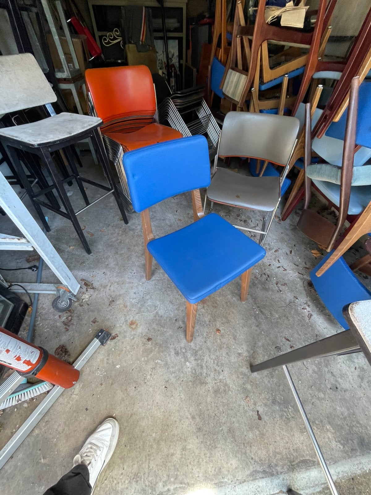 10 stoeltjes satelliet, Ophalen, Gebruikt, Blauw, Vijf, Zes of meer stoelen
