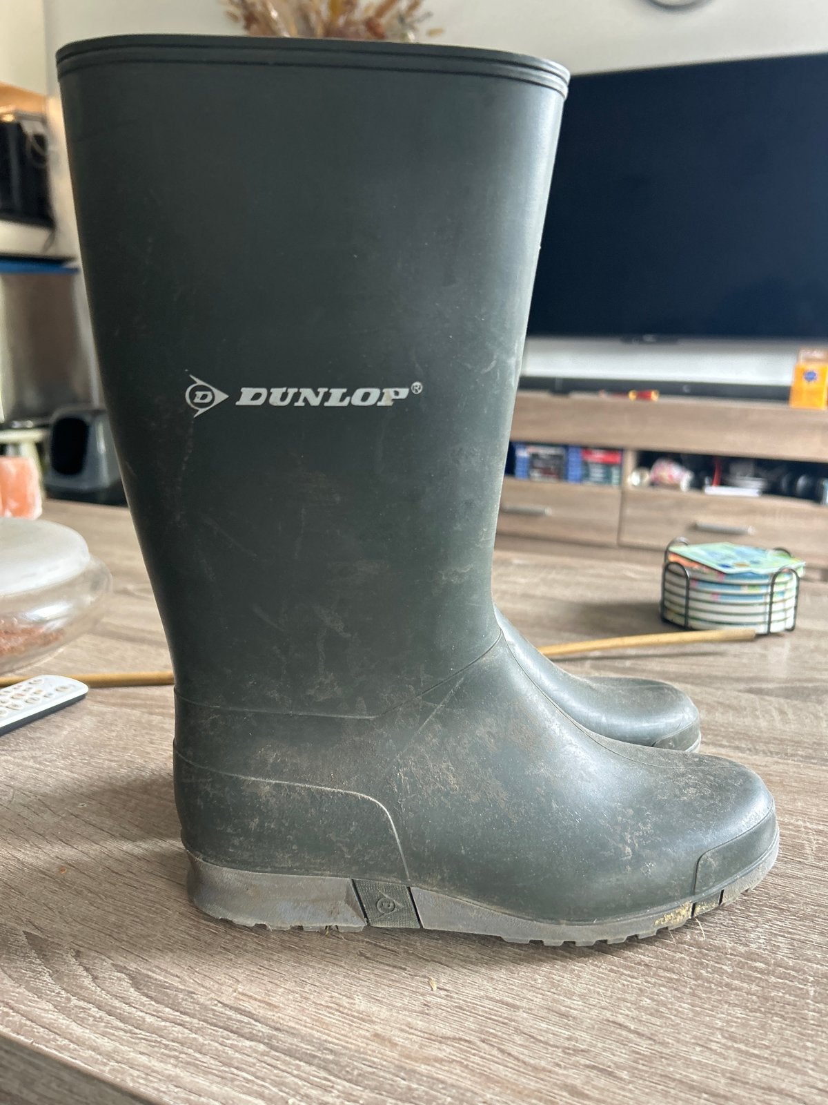 Dunlop regenlaarzen - Maat 36, Kleding | Dames, Schoenen, Ophalen of Verzenden, Gedragen, Groen, Regenlaarzen