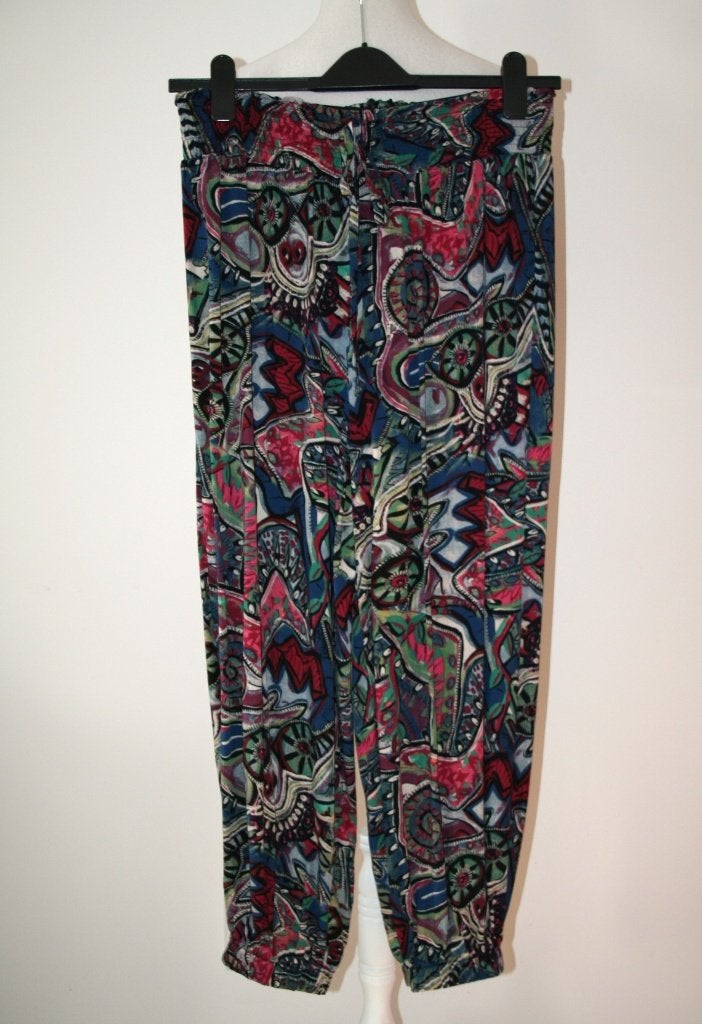 Viscose pantalon met ornament mt 42 XL, Blauw, Maat 42/44 (L), Nieuw, Ophalen of Verzenden