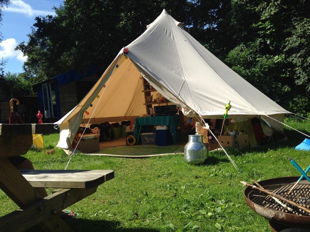 Sibley Bell-tent 500 Canvascamp incl. binnentent, Caravans en Kamperen, Ophalen, Gebruikt, Tot en met 4