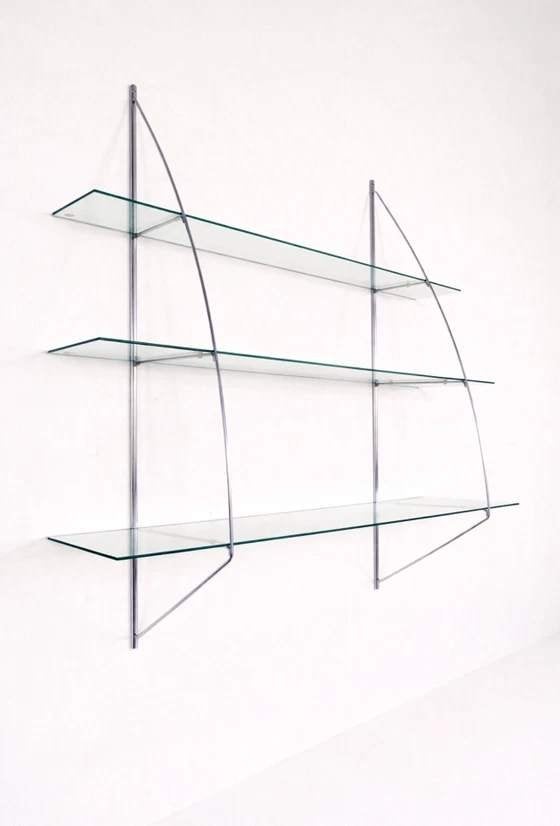 Vintage IKEA Glazen Chromen Wandrek By Tord Björklund, Ophalen, Minder dan 50 cm, Minder dan 100 cm, X