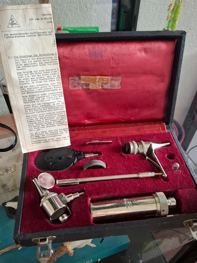 Vintage Otoscoop Instrumentenset in doos, Antiek en Kunst, Antiek | Gereedschap en Instrumenten, Ophalen of Verzenden