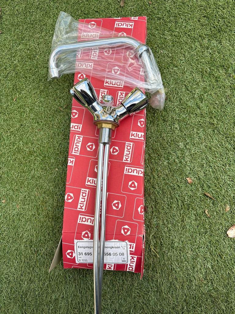 Kludi Wastafel Keukenblad Kraan met Lange Uitloop, Ophalen of Verzenden, Nieuw, Chroom, Kraan