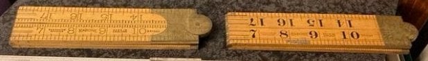 Vintage houten duimstok/meetlint, rabone, Antiek en Kunst, Ophalen of Verzenden