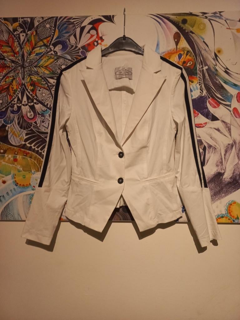 Travelstof blazer van Jane Lushka maat M, Maat 38/40 (M), Wit, Ophalen of Verzenden, Zo goed als nieuw