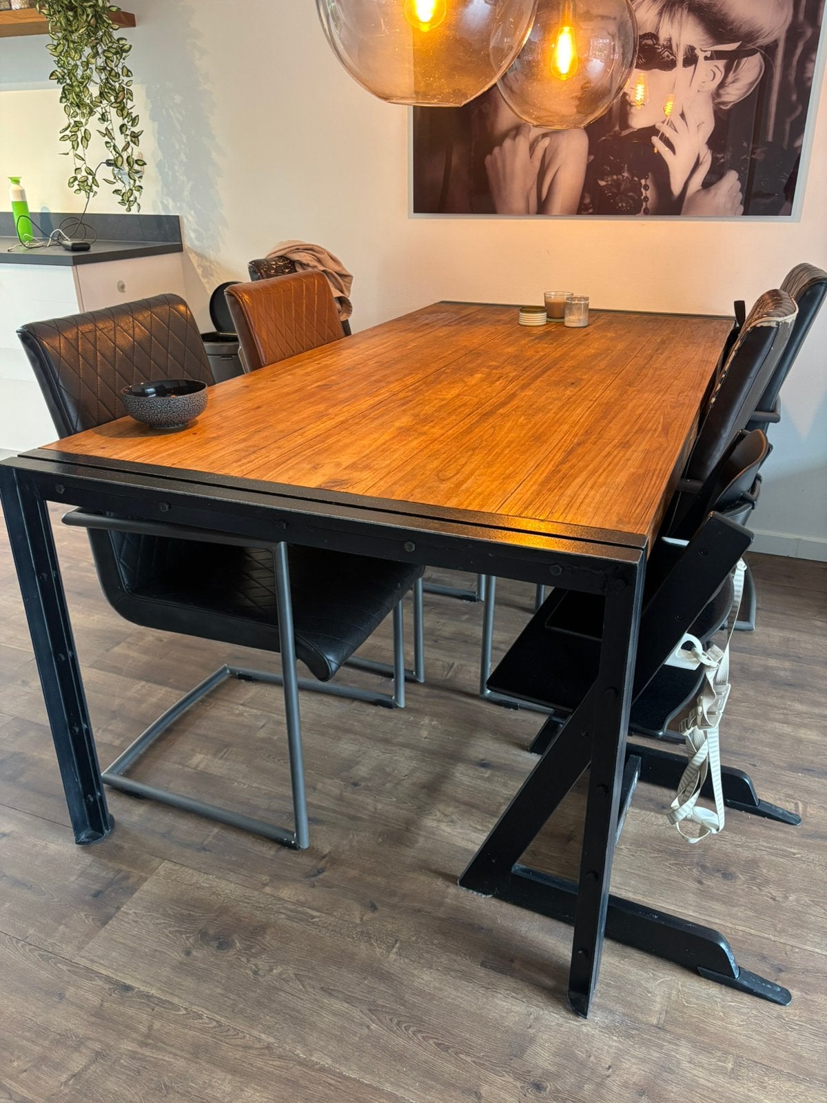 Eettafel 200 x 100 cm, Ophalen, 200 cm of meer, 50 tot 100 cm, Zo goed als nieuw
