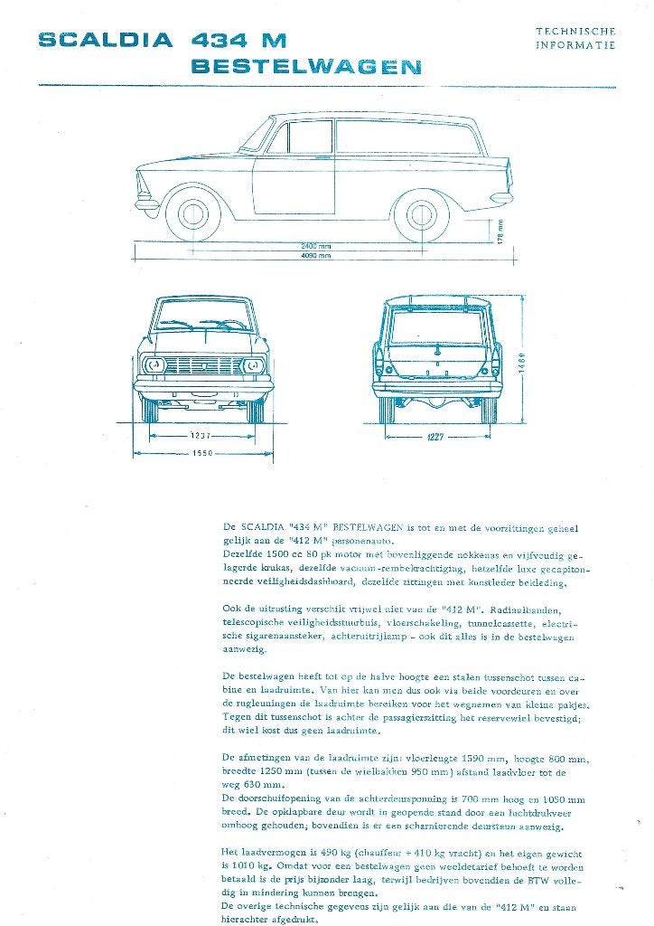 Scaldia 434 M bestelwagen folder (Sc11) auto, Verzenden, Zo goed als nieuw, Overige merken
