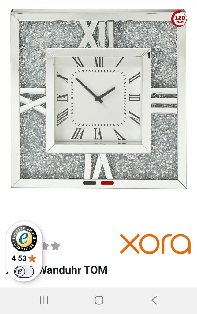 Nieuwe XORA wandklok TOM – originele verpakking, Ophalen, Nieuw, Zilver, Wandklok