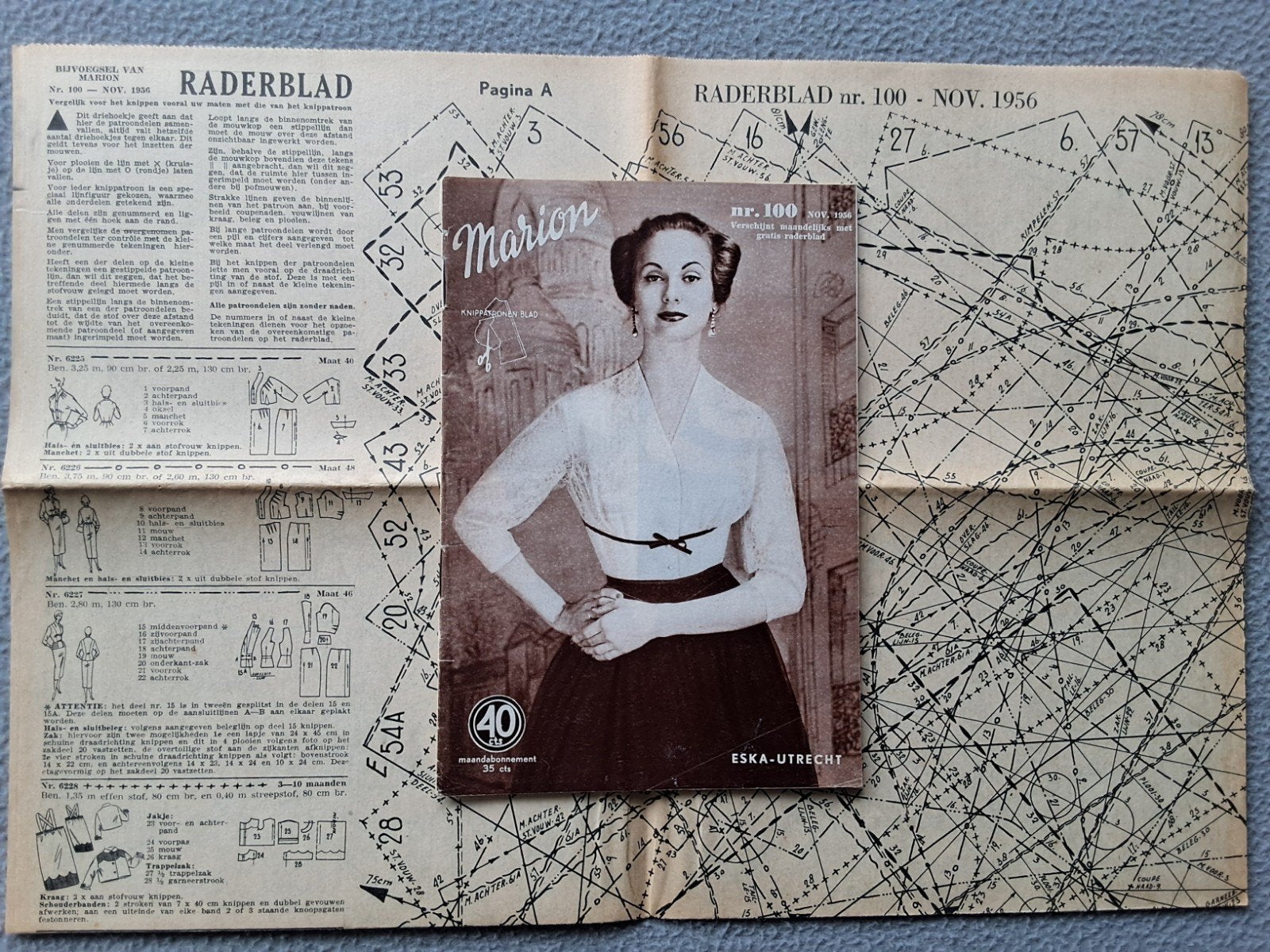 Marion kledingpatronen 1956, Hobby en Vrije tijd, Kledingpatronen, Ophalen of Verzenden, Gebruikt, Vrouw, Marion