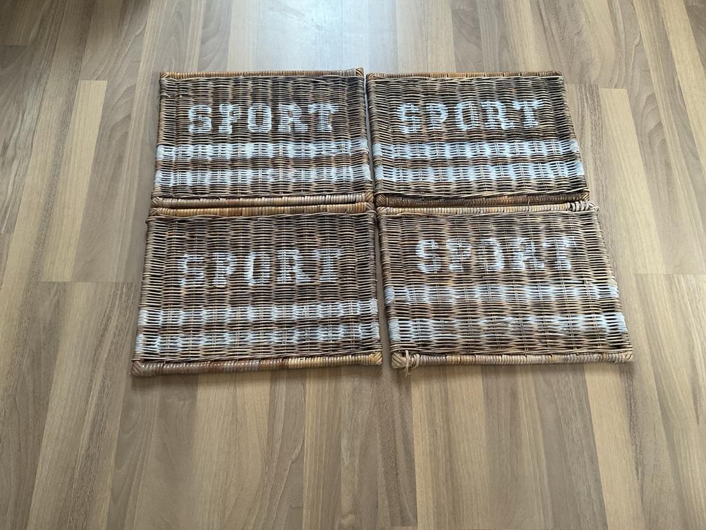 4 Riviera Maison placemats rotan riet, Overige typen, Ophalen of Verzenden, Bruin, Riviera Maison