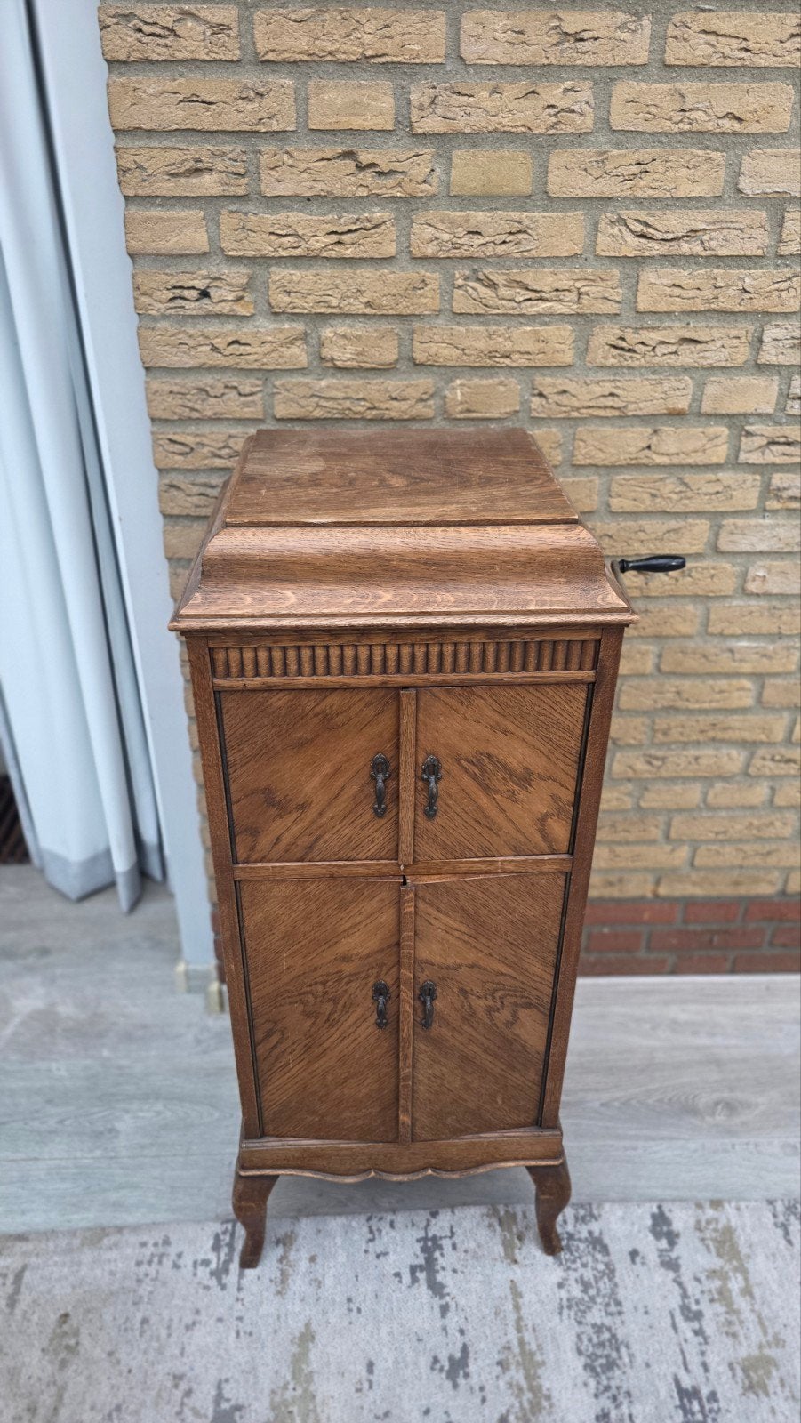 Antieke platenspeler met platen, Audio, Tv en Foto, Platenspelers, Ophalen, Gebruikt, Platenspeler, Overige merken