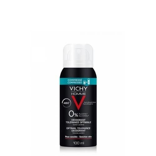 Vichy Homme Deodorant Compressed Spray 48 uur 100ml, Verzenden, Nieuw, Deodorant of Bodyspray