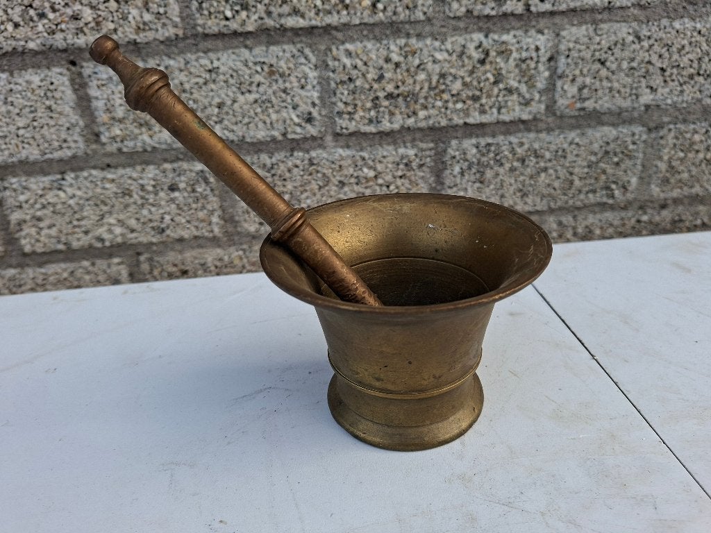 antieke grote bronsen vijzel, Antiek en Kunst, Ophalen of Verzenden, Brons