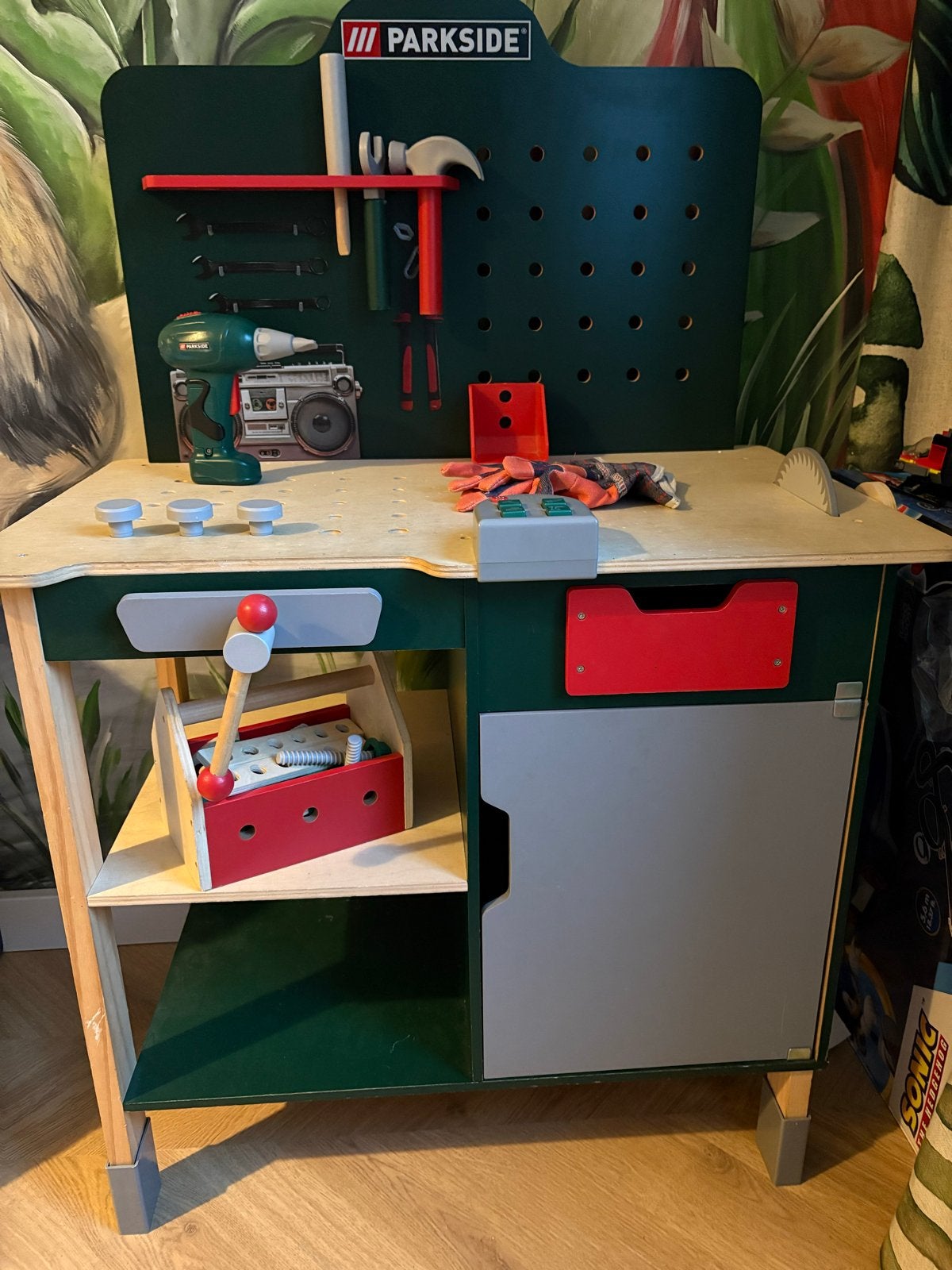 Parkside Kinder Werkbank met Accessoires, Ophalen of Verzenden, Gebruikt, Knutselen, Met geluid