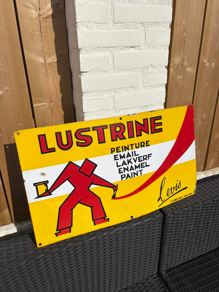 Emaille bord Lustrine verf Levis, Ophalen of Verzenden