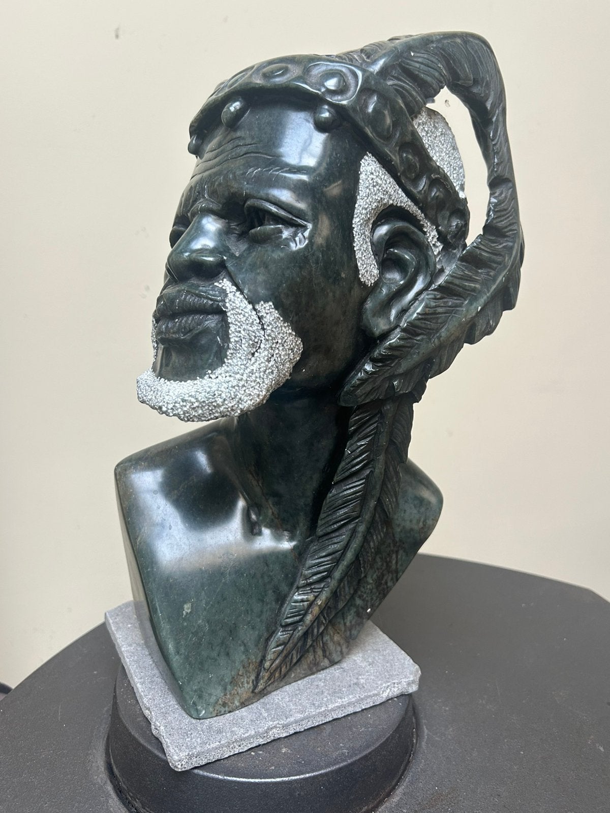 Authentiek Afrikaans Sculptuur Beeld Handgesneden Stamhoofd, Antiek en Kunst, Kunst | Beelden en Houtsnijwerken, Ophalen