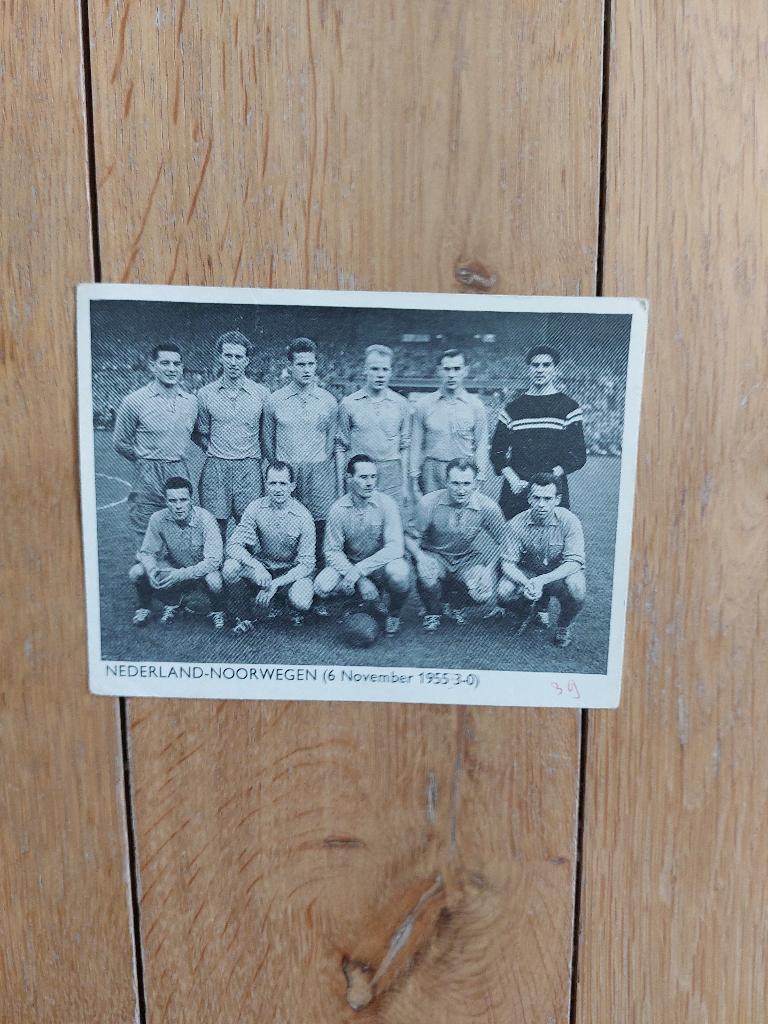 Voetbalplaatje Nederlands Elftal 1955, Ophalen of Verzenden, Gebruikt, Plaatje