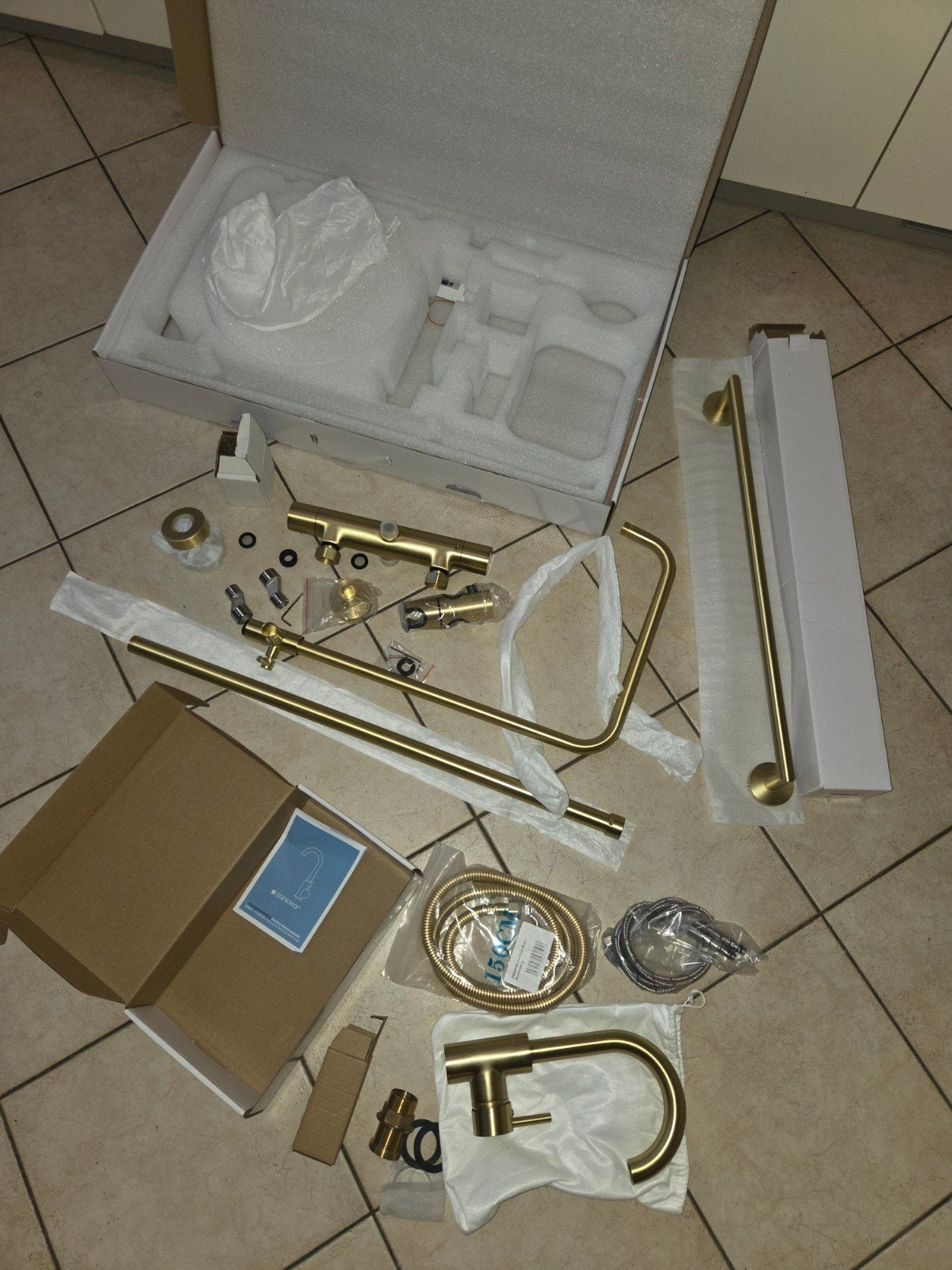 douche en kraan, messing, nieuw, saniclear, Ophalen of Verzenden, Nieuw, Met 1 controller
