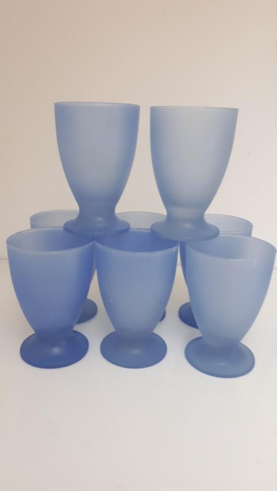 Blauwe ijscoupes 8 stuks, Ophalen of Verzenden, Overige stijlen