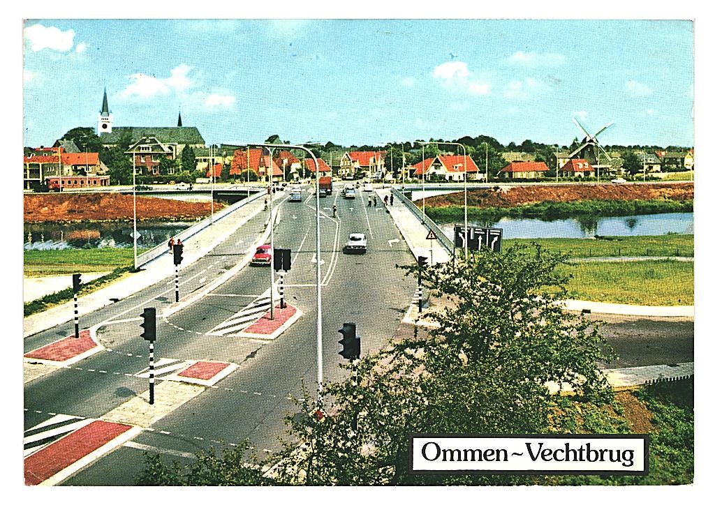 36316 Ommen Ov 80+ Vechtbrug Gelopen met postzegel