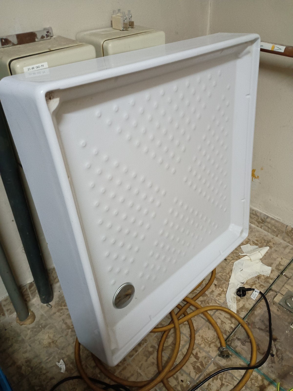 Witte douchebak met antislip, zo goed als nieuw, Ophalen, Zo goed als nieuw, Douche