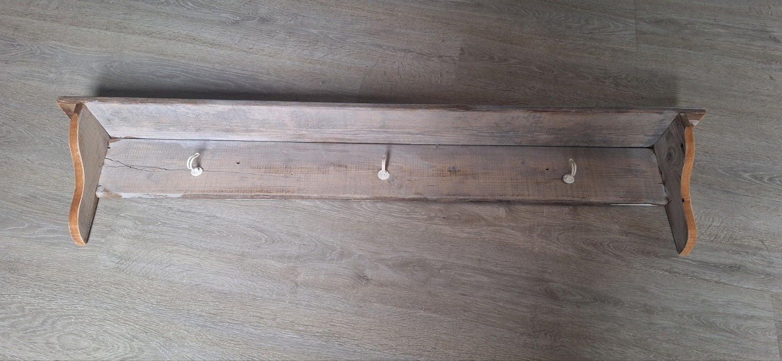 Houten wandkapstok met plank en haken, Gebruikt, Minder dan 100 cm, Hout, Ophalen