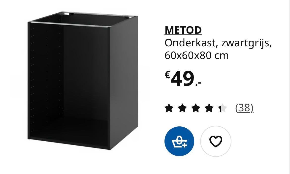; 4x METOD onderkast zwart/grijs  60x60x80  . IKEA, Huis en Inrichting, Ophalen of Verzenden, Zo goed als nieuw