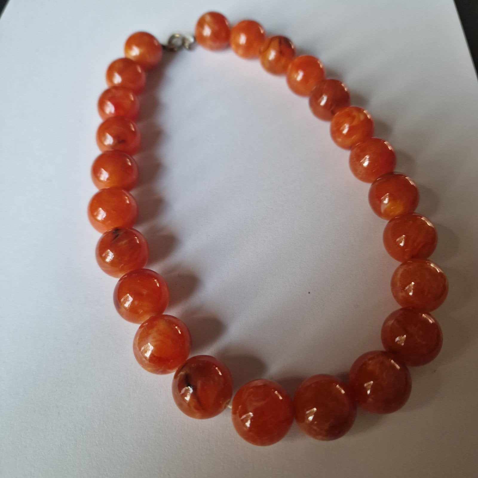 Ketting kralen oranje, Ophalen of Verzenden, Gebruikt, Oranje, Kunststof of Plastic