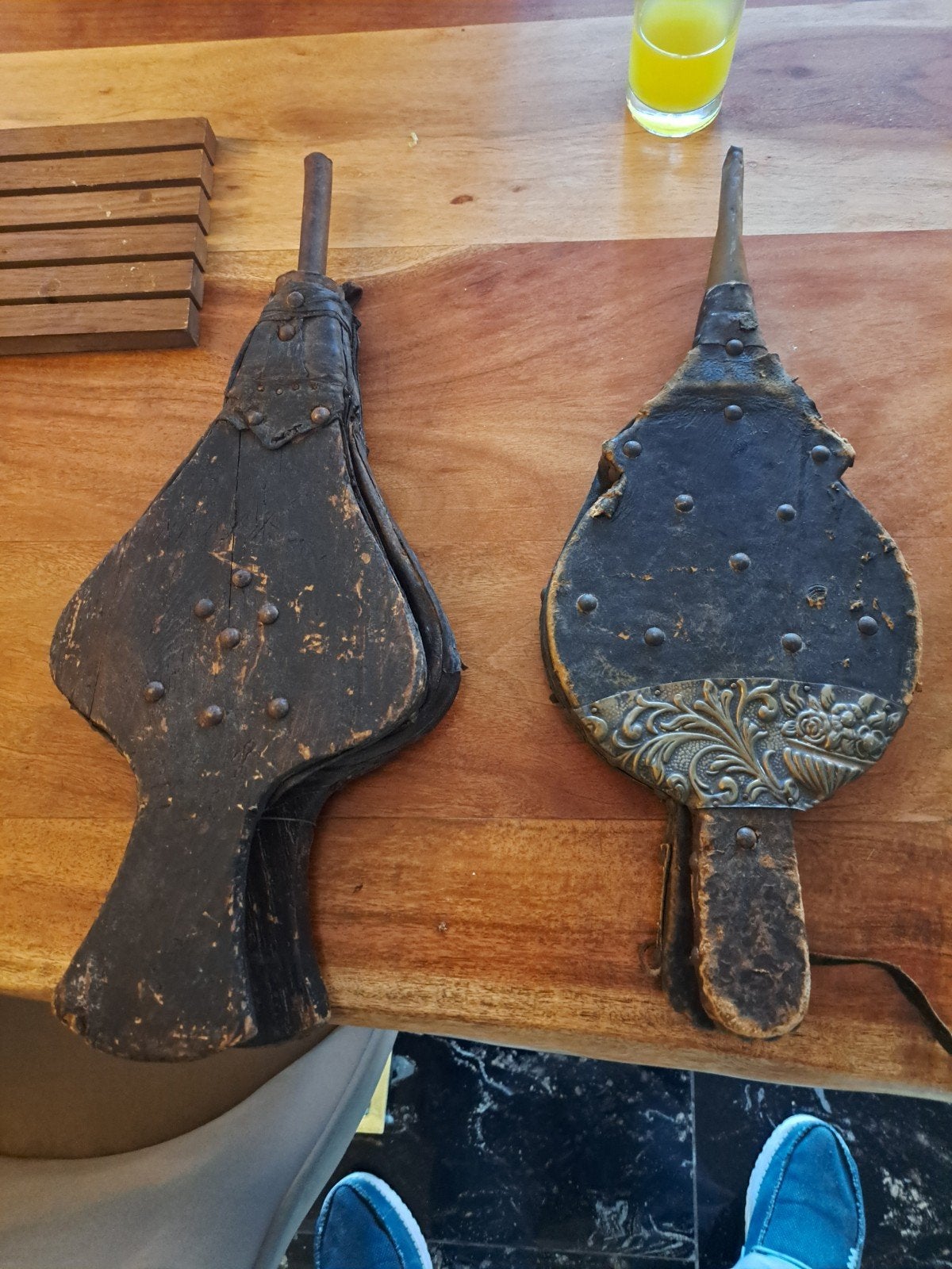 Antieke blaasbalgen - Set van 2, Antiek en Kunst, Ophalen of Verzenden