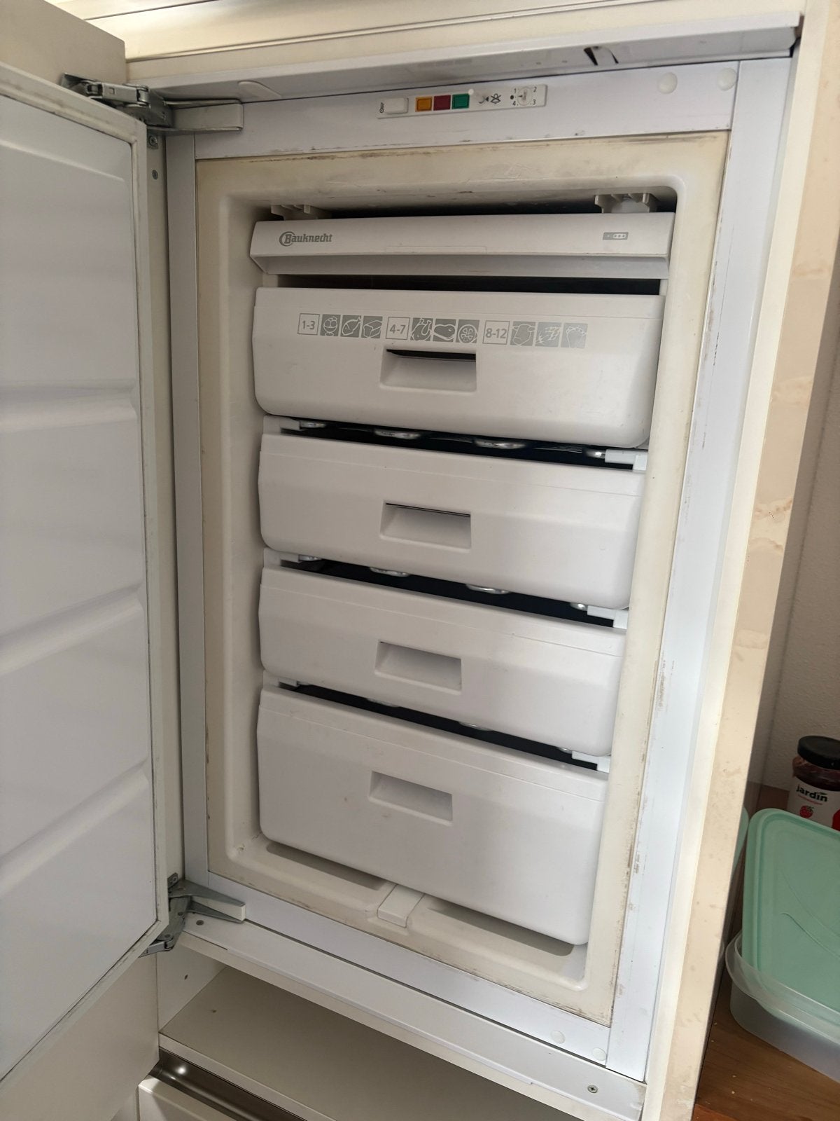 Inbouw vriezer Bauknecht, Gebruikt, 120 tot 140 cm, Minder dan 60 cm, Inbouw