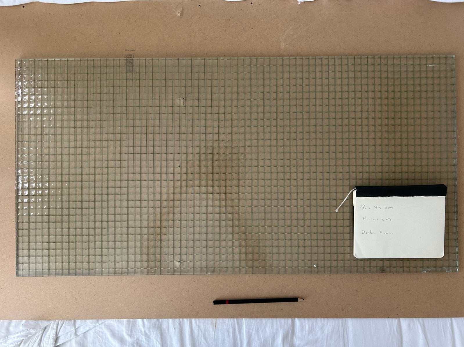 Draadglas bovenlicht 83 x 41 x 0,8, Ophalen, Gebruikt