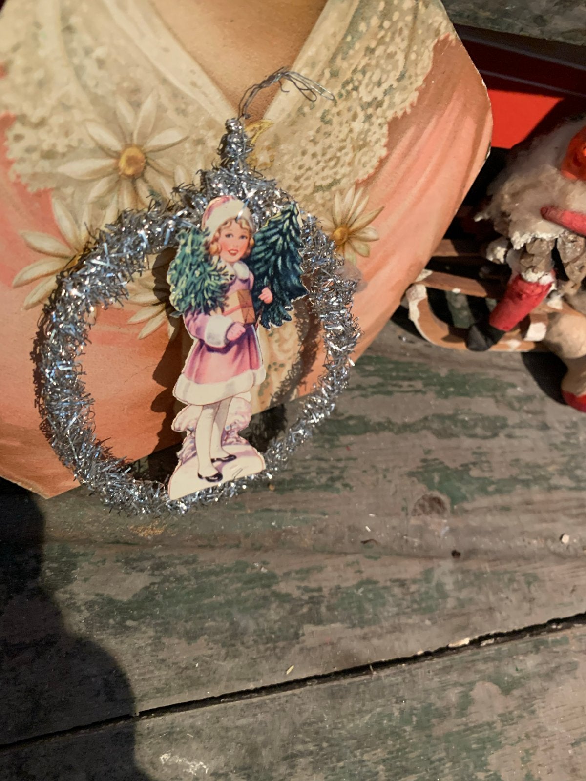 Kerst versiering tinsel ornament, Diversen, Gebruikt, T, Ophalen of Verzenden, N