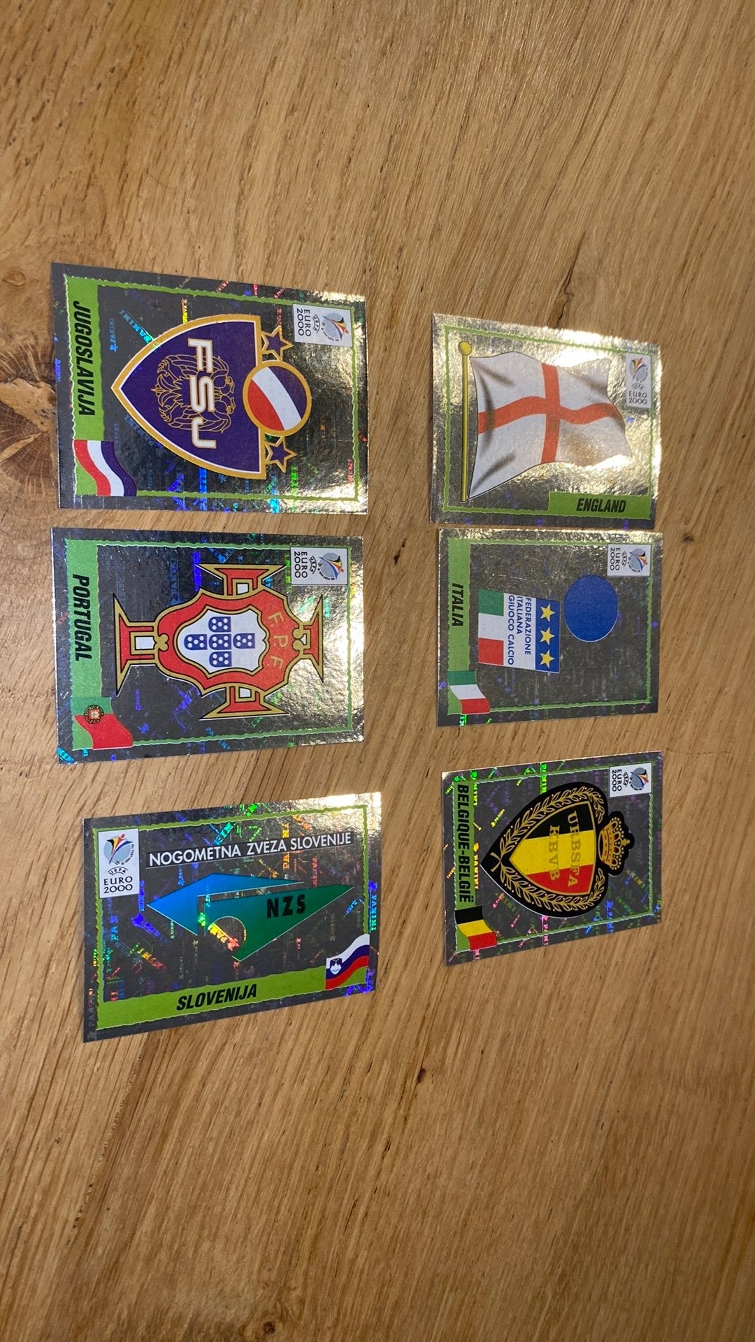 6 x panini euro 2000, Ophalen of Verzenden, Zo goed als nieuw, Buitenlandse clubs, Poster, Plaatje of Sticker