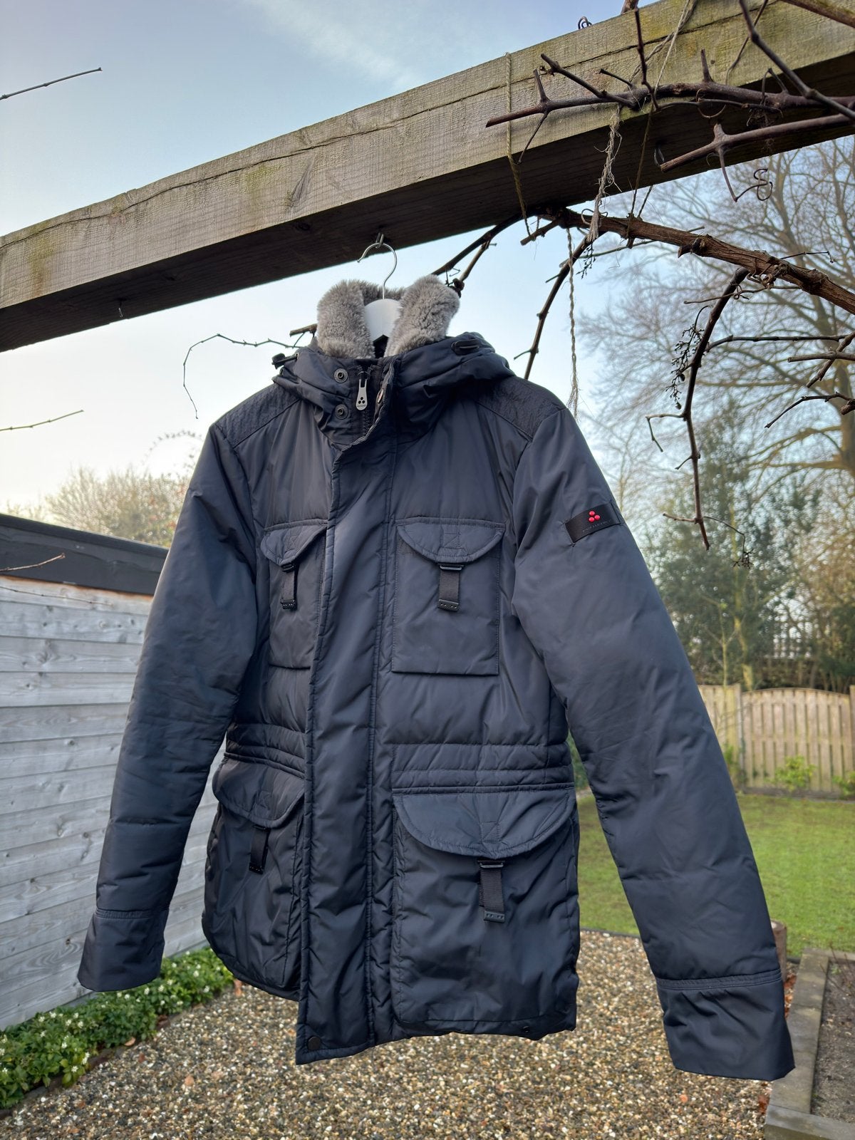 Peuterey winterjas heren - bont, Ophalen of Verzenden, Zo goed als nieuw, Maat 46 (S) of kleiner, Blauw