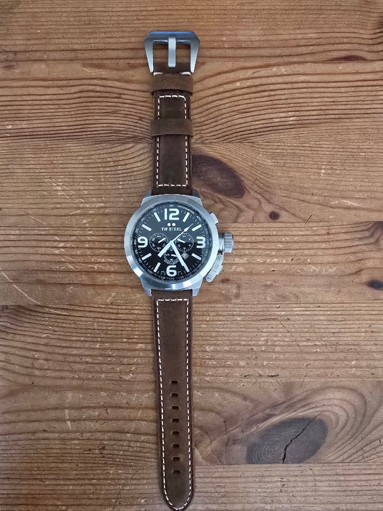 TW Steel Canteen Style - Horloge - Leer - Bruin, Sieraden, Tassen en Uiterlijk, Horloges | Heren, Overige merken, Leer, Staal