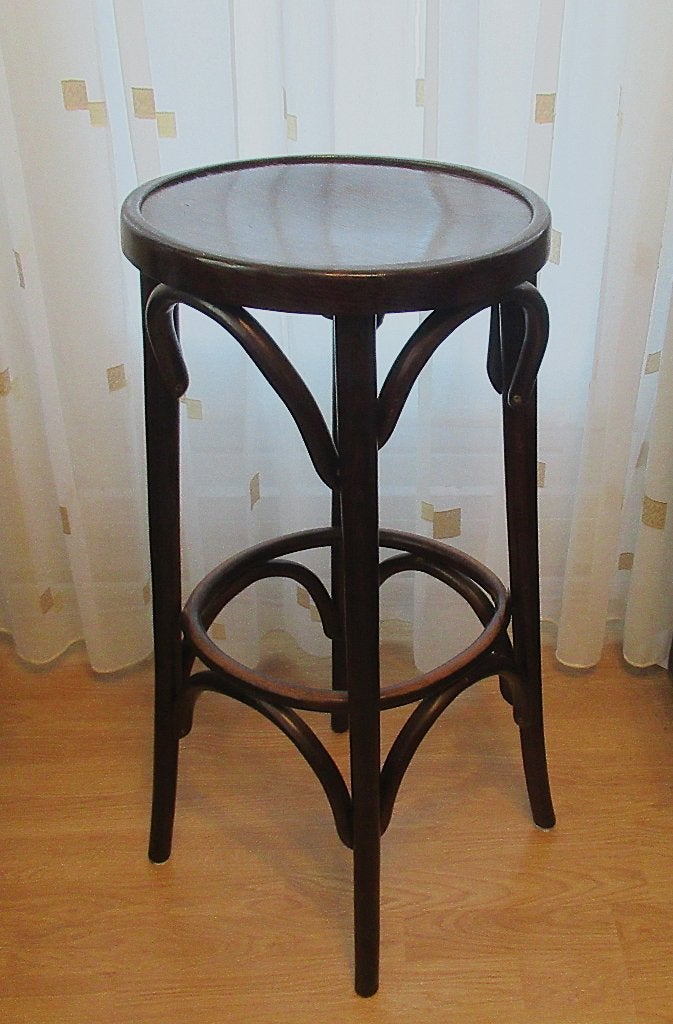 Vintage Art Nouveau Thonet Barkruk, ca 1960., Huis en Inrichting, Barkrukken, Ophalen, Gebruikt, 60 tot 90 cm, 1 kruk
