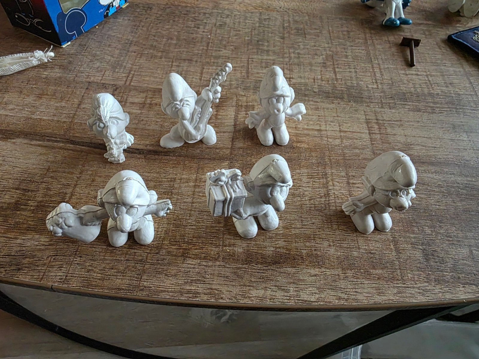 Witte Rohling Smurfen Beeldjes - Bully Peyo Schleich, Ophalen of Verzenden, Gebruikt