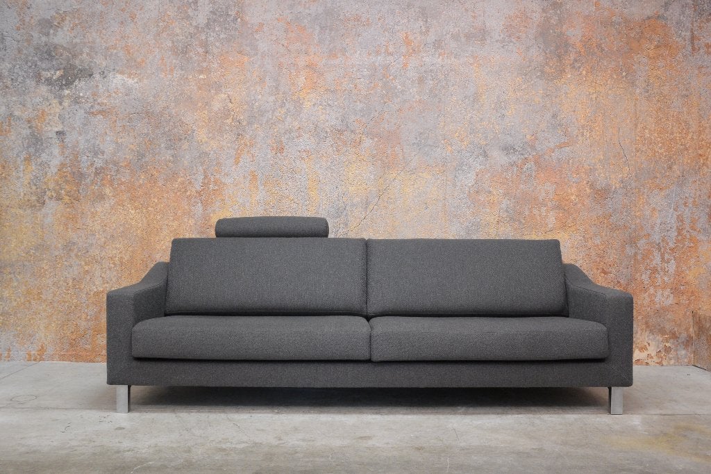 Als Nieuw! grote grijze stoffen Leolux Antonia design bank