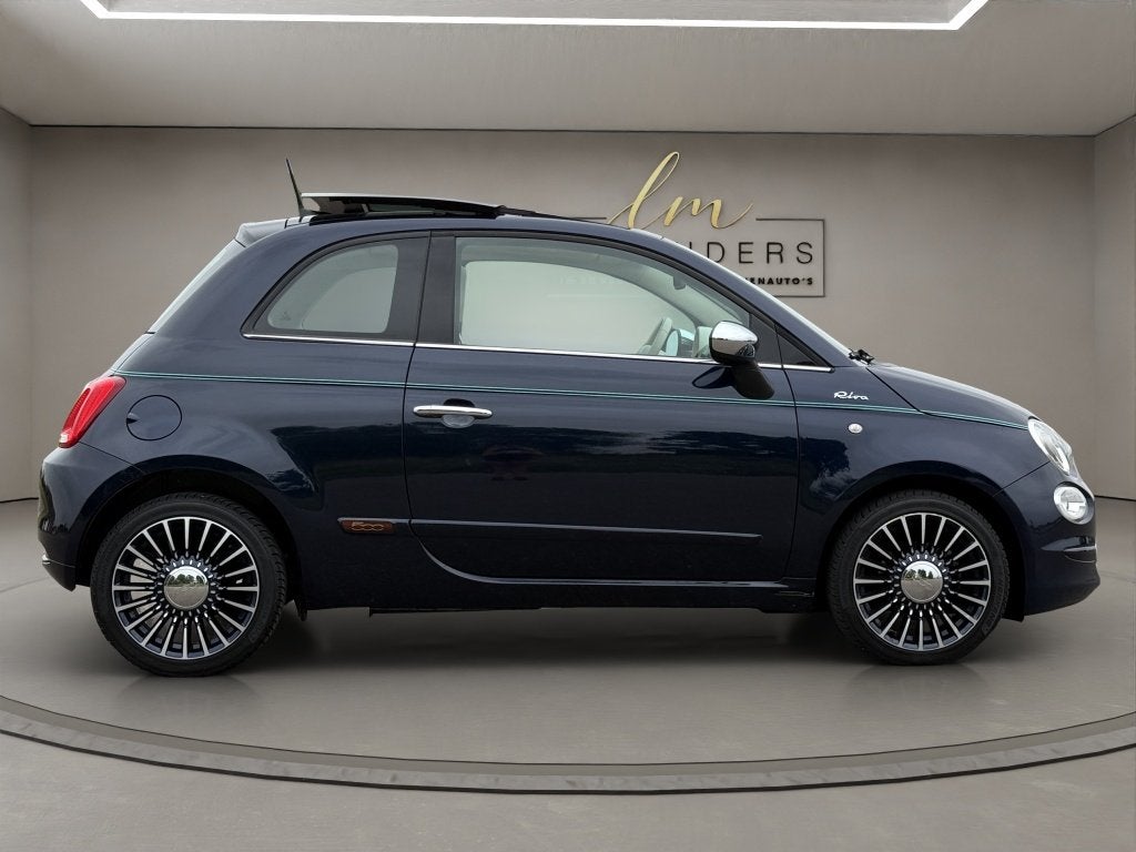 Fiat 500 0.9 TwinAir T Riva 2017 BLAUW | Schuifdak | Display, 12 maanden, 86 pk, Gebruikt, Navigatiesysteem
