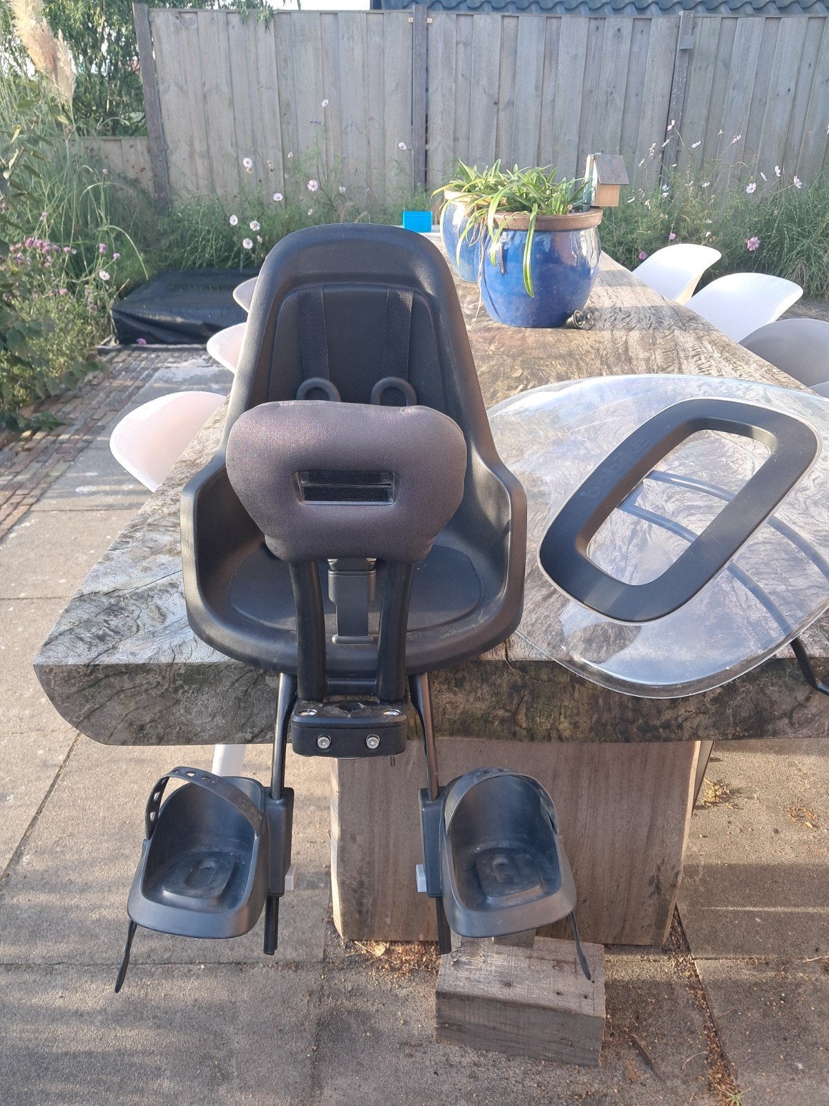 Bobike Mini One Black fietszitje met windscherm en kussen, Ophalen, Voorzitje, Bobike, 0 t/m 13 kg