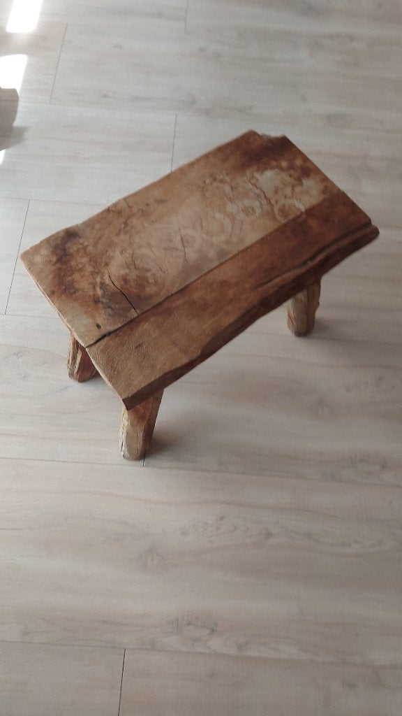 Teak houten bijzet tafeltje, Minder dan 55 cm, Gebruikt, Teak, Rechthoekig