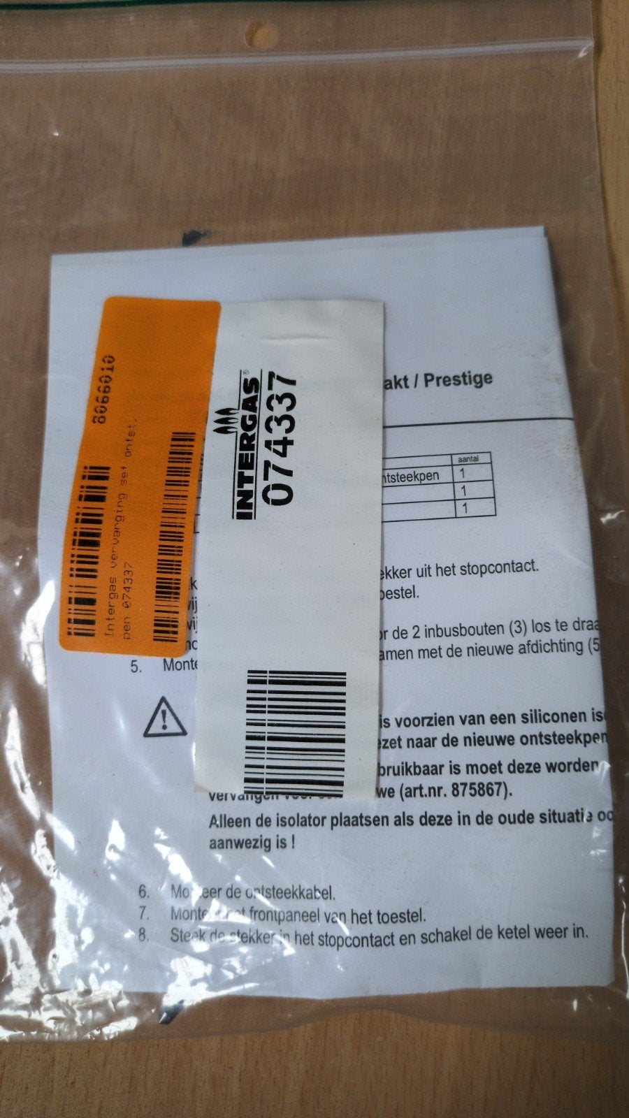 Intergas Ontsteker 074337 voor CV-ketel, Ophalen of Verzenden, Nieuw