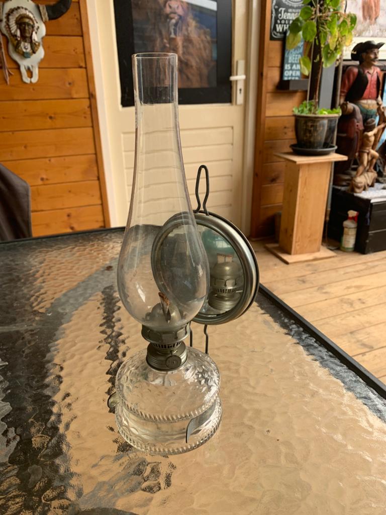 Antieke olie lamp, Ophalen of Verzenden