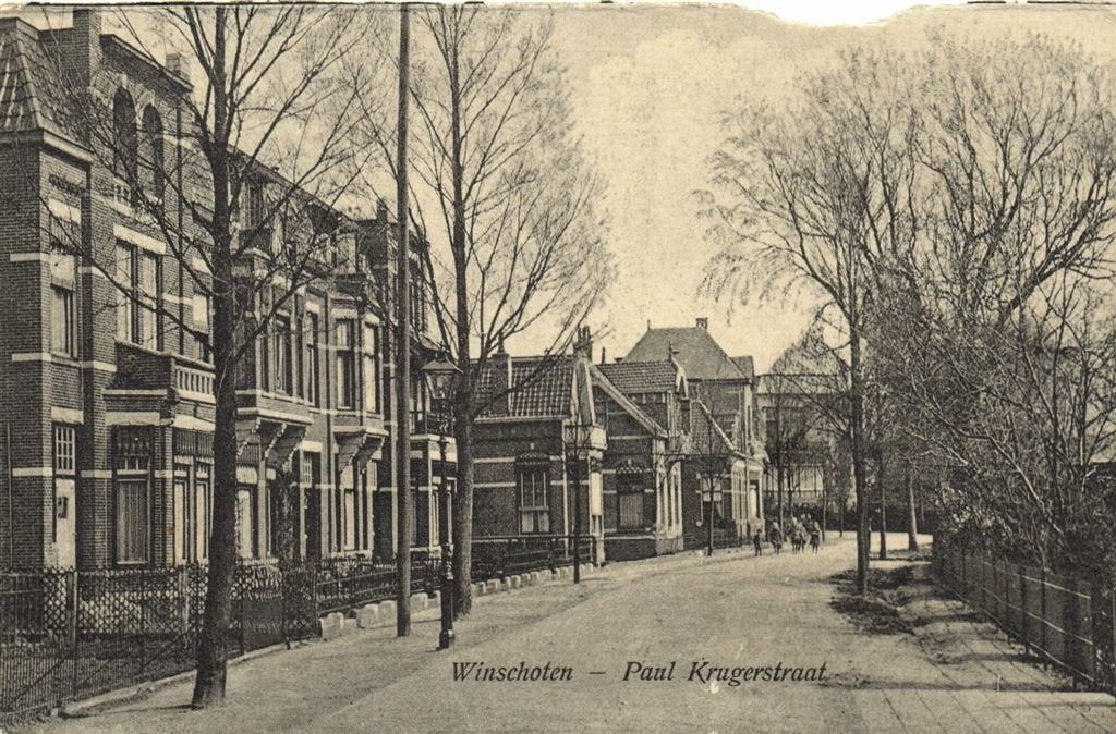 Winschoten - Paul Krugerstraat - B-keus - ongelopen, Verzamelen, Ansichtkaarten | Nederland, Ophalen of Verzenden, 1920 tot 1940