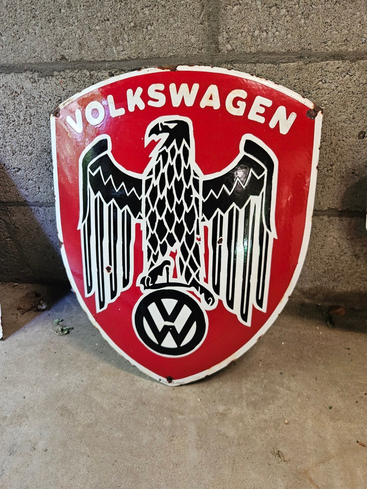 Vintage Volkswagen emaille bord - 43x53cm, Ophalen of Verzenden