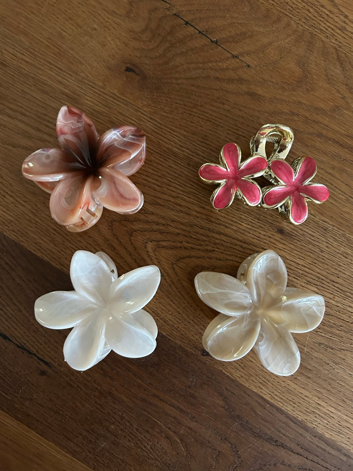 4 Grote Haarklemmen Bloem Design, Ophalen of Verzenden, Zo goed als nieuw, Haarspeld