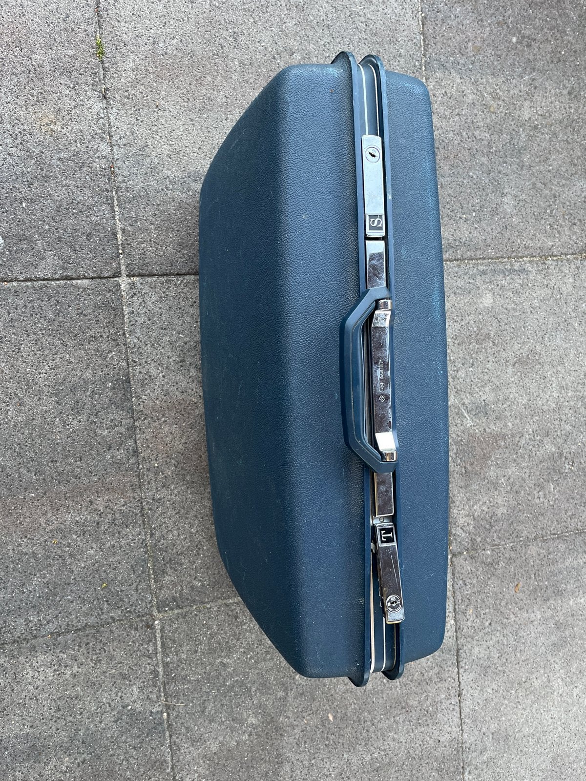 Samsonite blauwe koffer met wieltjes en handgreep, Ophalen, Gebruikt, 20 tot 30 cm, Blauw